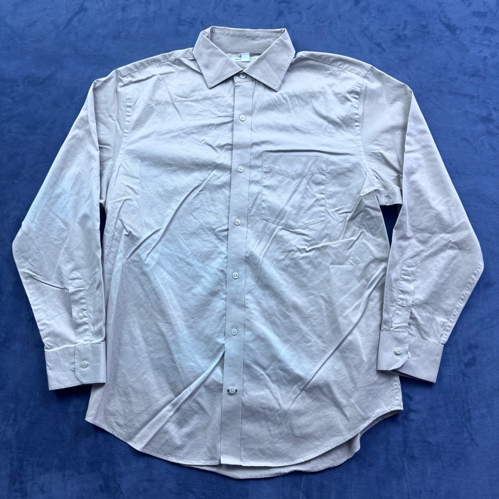 Banana Republic Mens Beige Long Sleeve Button Down Shirt Size L 16-16.5 Preppy